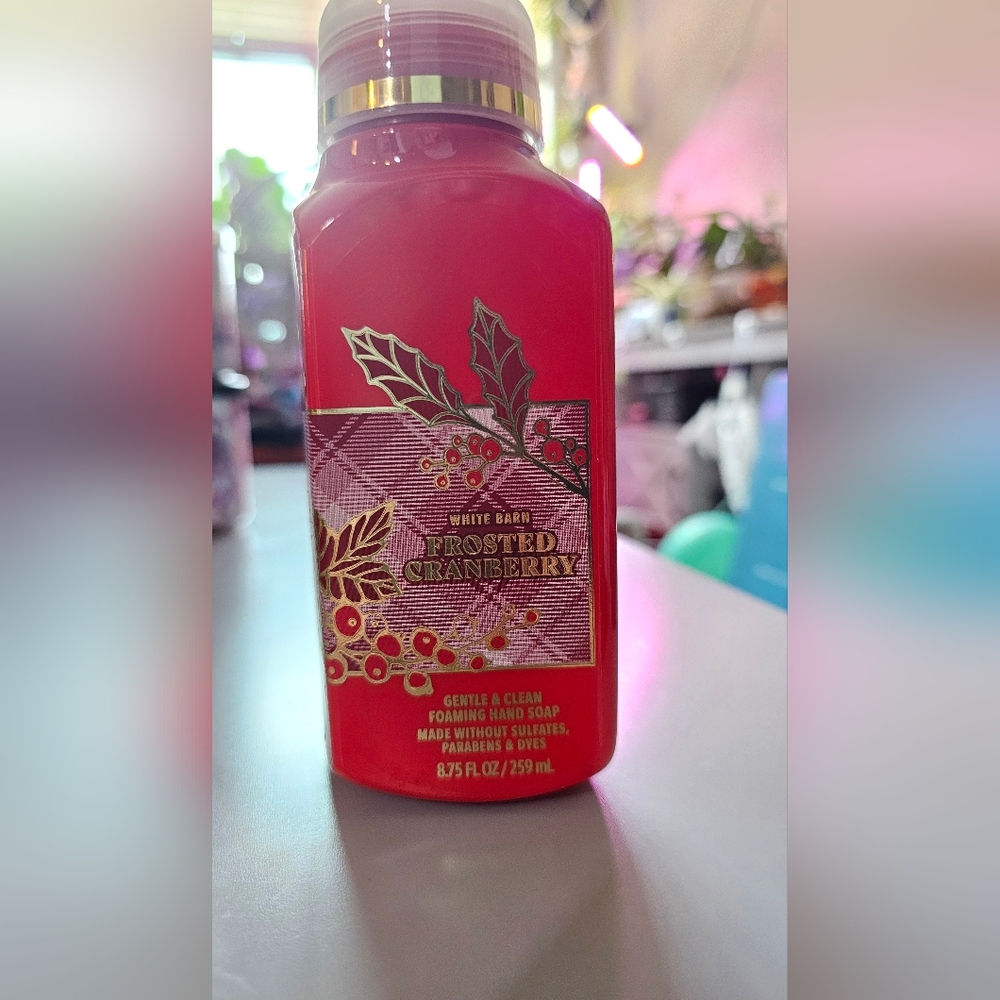 Frosted cranberry foaming hand soap
